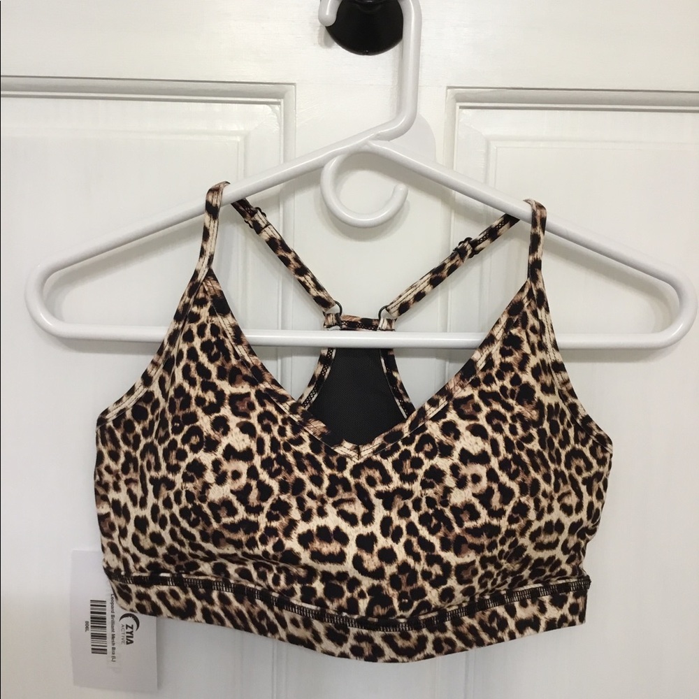 ZYIA Leopard Brilliant Mesh Bra SZ L